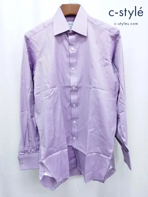 TURNBULL&ASSER ターンブルアンドアッサー ワイシャツ 15-38cm パープル コットン100%