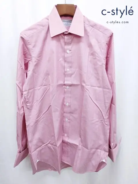 TURNBULL&ASSER ターンブルアンドアッサー ワイシャツ 15-38cm ピンク系 コットン100% ダブルカフス