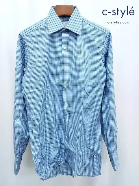 TURNBULL&ASSER ターンブルアンドアッサー シャツ 14・1/2-37cm ブルー系 コットン100% ギンガムチェック