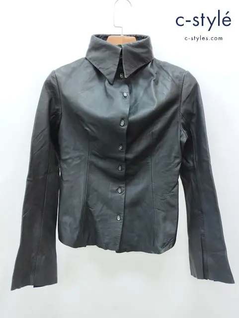 bajra バジュラ レザーシャツ M ブラック 73FL03 レディース