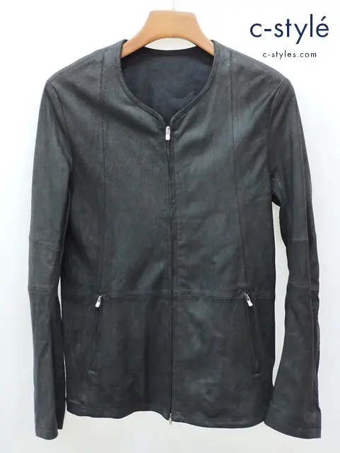 bajra バジュラ ノーカラーレザージャケット 2 ブラック 119BL04