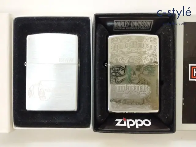 ZIPPO ジッポー オイルライター HARLEY-DAVIDSON スカル&クロスボーン ’14 BMW ’01 シルバー