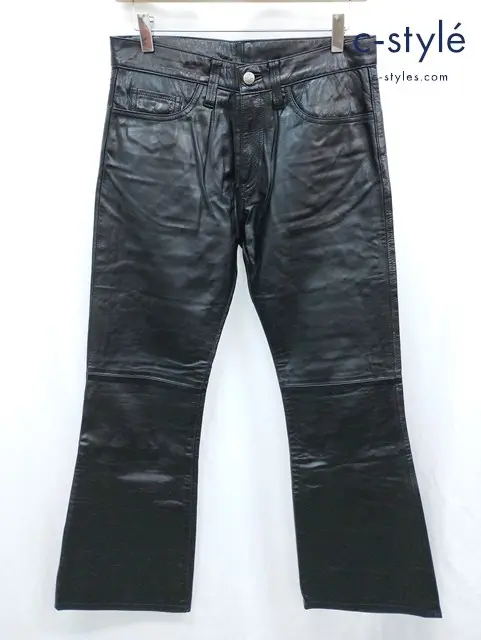 YOSHIYUKI KONISHI ヨシユキコニシ フレアパンツ M ブラック レザー YUAL-22