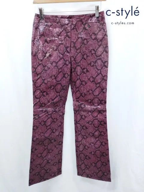 YOSHIYUKI KONISHI ヨシユキコニシ レザーパンツ ピンク系 NTCF-03 パイソン柄