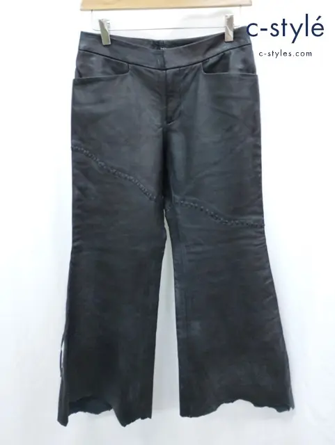 bajra バジュラ レザーフレアパンツ M ブラック 羊革 73FL05