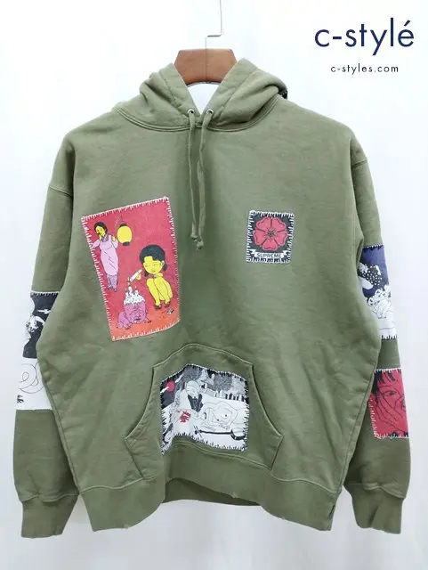 Supreme×Toshio Saeki シュプリーム×佐伯俊男 フーディー S カーキ TOSHIO SAEKI HOODED SWEATSHIRT