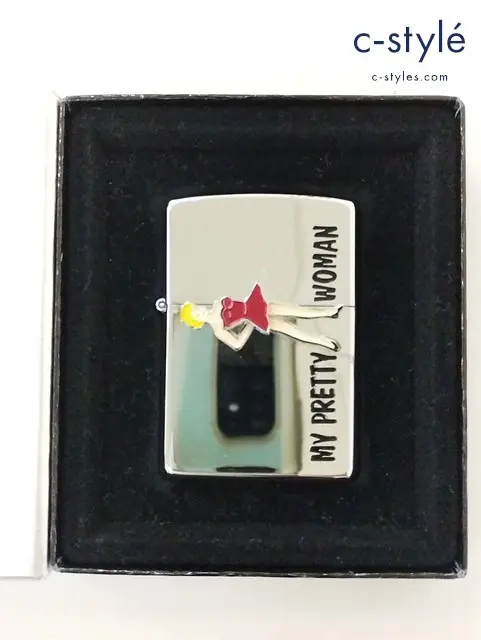 ZIPPO ジッポー オイルライター MY PRETTY WOMAN メタル貼り シルバー ’94 立体プレート