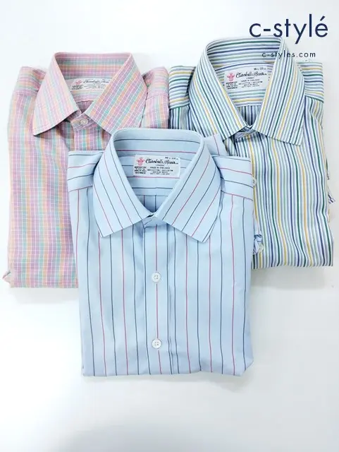 TURNBULL&ASSER ターンブル&アッサー ワイシャツ 14・1/2 – 37cm コットン100% ストライプ 計3点