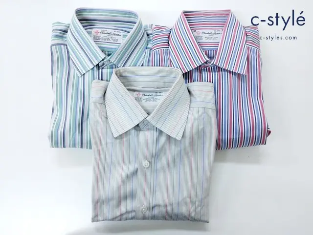 TURNBULL&ASSER ターンブル&アッサー ワイシャツ 15-38cm 綿100% ストライプ 計3点