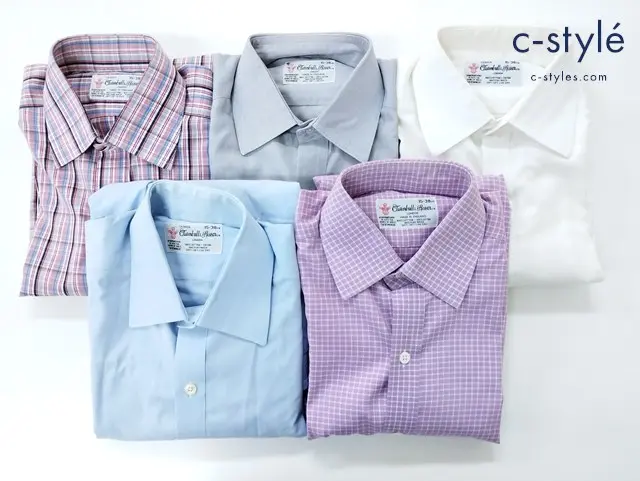 TURNBULL&ASSER ターンブル&アッサー ワイシャツ 15-38cm 綿100% ダブルカフス 計5点