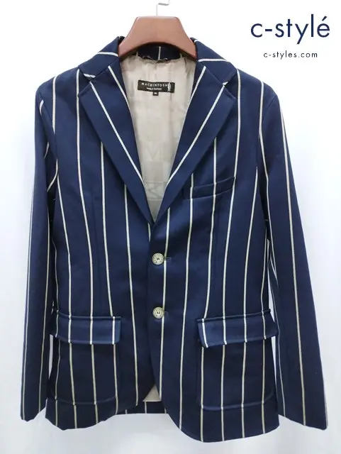 MACKINTOSH マッキントッシュ 2Bテーラードジャケット 38 ネイビー ストライプ