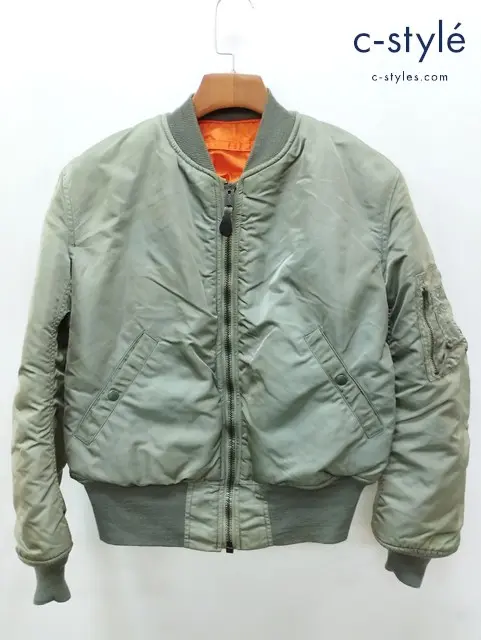 ALPHA INDUSTRIES アルファインダストリーズ ジャケット S カーキ USA製 MA-1 MIL-J-8279D リバーシブル