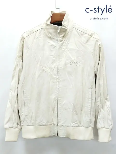 Schott ショット レザートラックジャケット L ホワイト 3151020