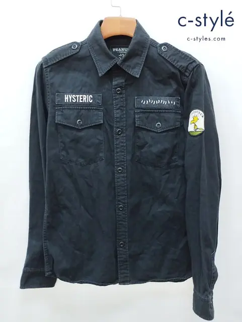 HYSTERIC GLAMOUR×Theater8×PEANUTS シャツ S ブラック 綿100% 日本製 長袖
