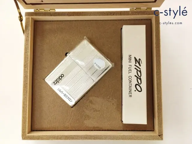 ZIPPO ジッポー オイルライター 10ミクロン シルバー ’91 mini fuel container 木箱