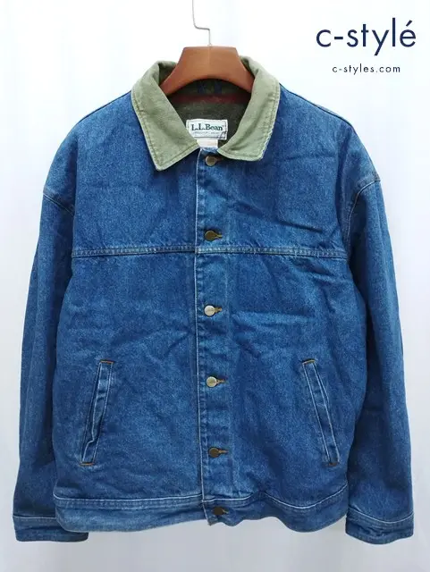 L.L.Bean エルエルビーン デニムジャケット L インディゴ S945 USA製 裏地ブランケット ヴィンテージ