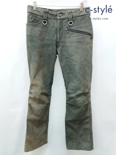 HYOD ヒョウドウ パンチングレザーパンツ 29 グレー 牛革 バイクウェア