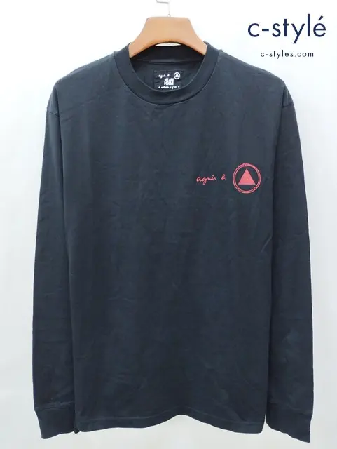agnes b. アニエスベー 長袖Tシャツ 2 ブラック ALAN VEGA artist black Christ of t-shirt EZ227SDS3