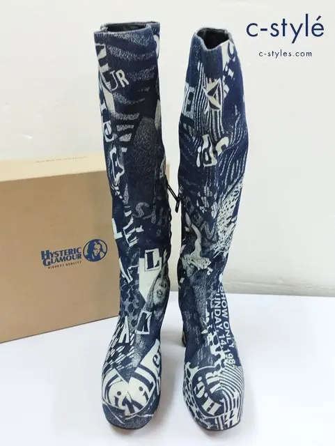 HYSTERIC GLAMOUR ヒステリックグラマー ロングブーツ 25cm インディゴ 01183QS05 レディース