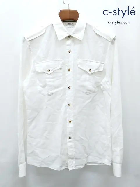 Brunello Cucinelli ブルネロクチネリ 長袖シャツ XS ホワイト系 LEISURE FIT イタリア製