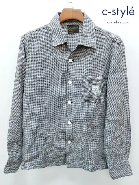 BY GLANDHAND バイグラッドハンド シャツ M ブラック×ホワイト BYGH-19-SS-21 リネン100%