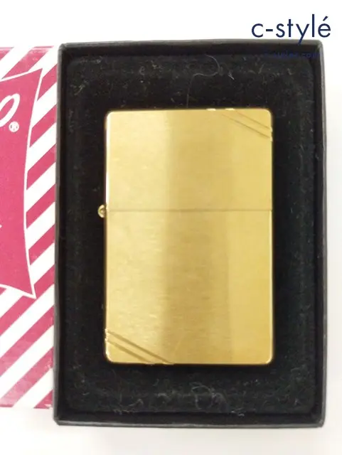 ZIPPO ジッポー オイルライター ダイアゴナルライン 2面加工 ゴールド ’00