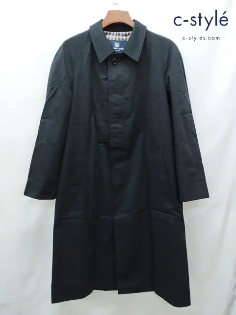 Aquascutum アクアスキュータム ステンカラーコート 36 ブラック