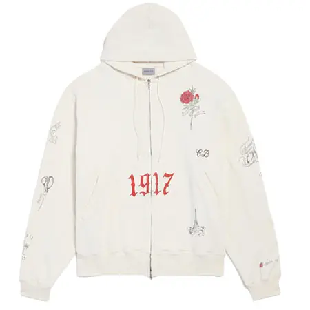 BALENCIAGA(バレンシアガ) Tattoo オーバーサイズ ジップアップフーディ 850338TUVJ39020