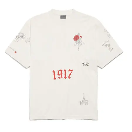 BALENCIAGA(バレンシアガ) Tattoo Tシャツ ミディアムフィット 764235TUVJ29020