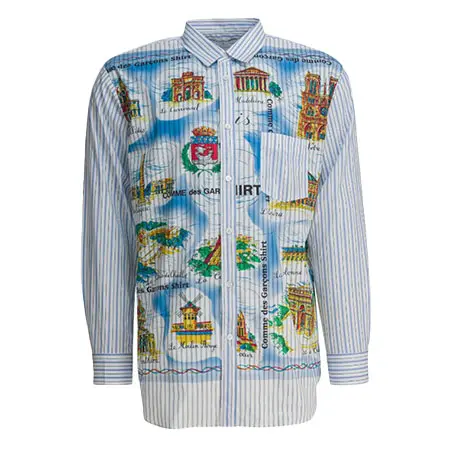 COMME des GARCONS(コムデギャルソン) ストライプ グラフィックプリントシャツ FPB015W251STRIPEMIX