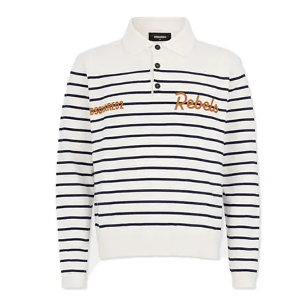 DSQUARED2(ディースクエアード) ロングスリーブポロシャツ ストライプ S74HA1632D13199962