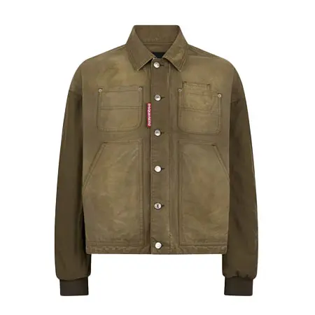 DSQUARED2(ディースクエアード) ユーズド加工コットン カーゴジャケット S74AM1696D35106962