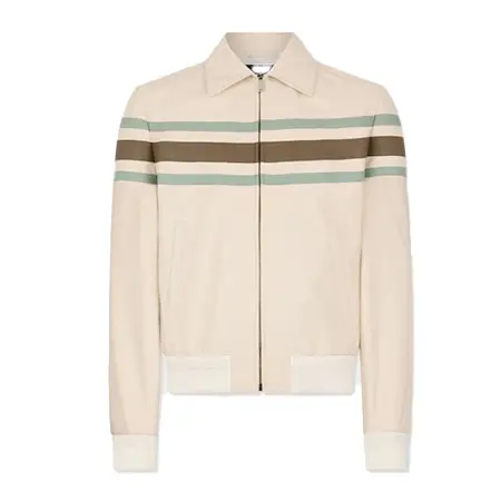 DSQUARED2(ディースクエアード) レザー ボンバージャケット ストライプ柄 S74AM1670D07040102