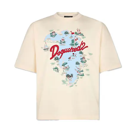 DSQUARED2(ディースクエアード) ルーズフィットTシャツ Aloha Souvenir S71GD1643D20020103