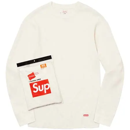 Supreme（シュプリーム) Supreme/Hanes Thermal Crew(1 Pack)