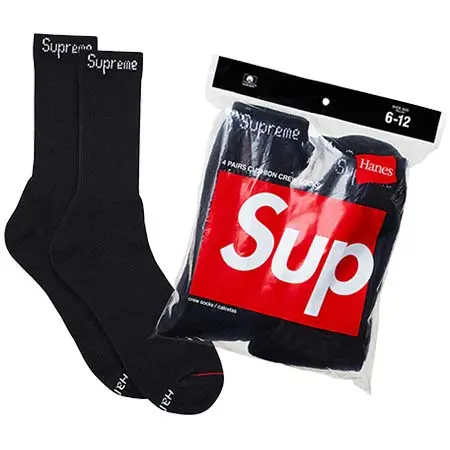 Supreme（シュプリーム) Supreme/Hanes Crew Socks(4 Pack)