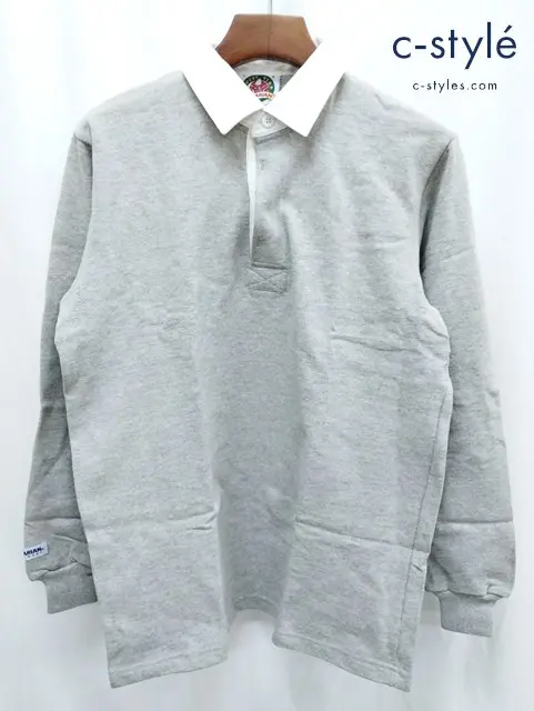 BARBARIAN バーバリアン ラガーシャツ L グレー GNBSS5-002 長袖