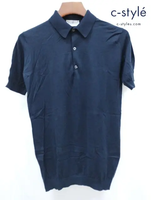 JOHN SMEDLEY ジョンスメドレー ポロシャツ S ネイビー イギリス製 綿100%