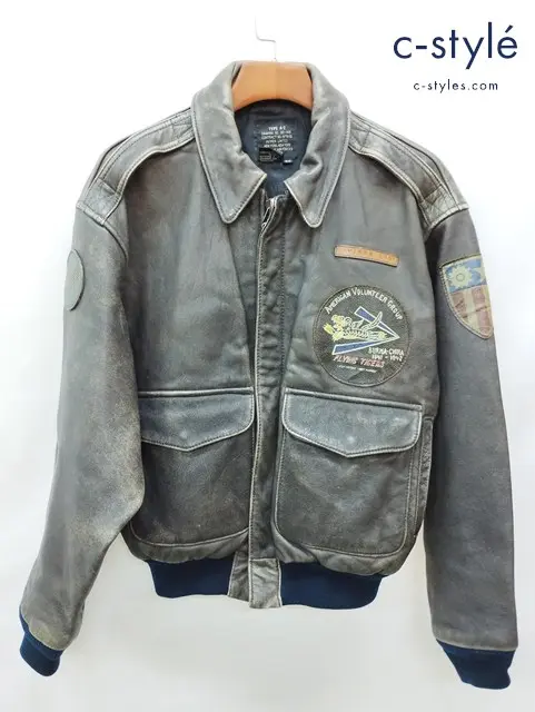 AVIREX アヴィレックス フライトジャケット XS ブラック系 TYPE A-2 FLYING TIGERS FLIGHT JACKET
