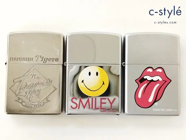 ZIPPO ジッポー オイルライター 阪神タイガース 70th SMILEY スマイリー ROLLING STONES 計3点