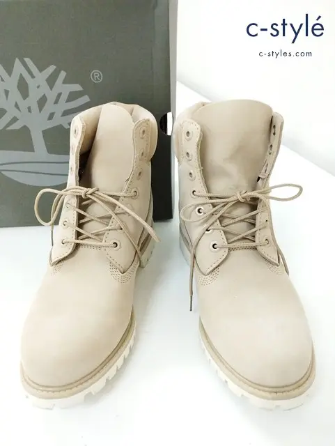 Timberland ブーツ 8.5W アイボリー A1BBL A0617 レースアップ