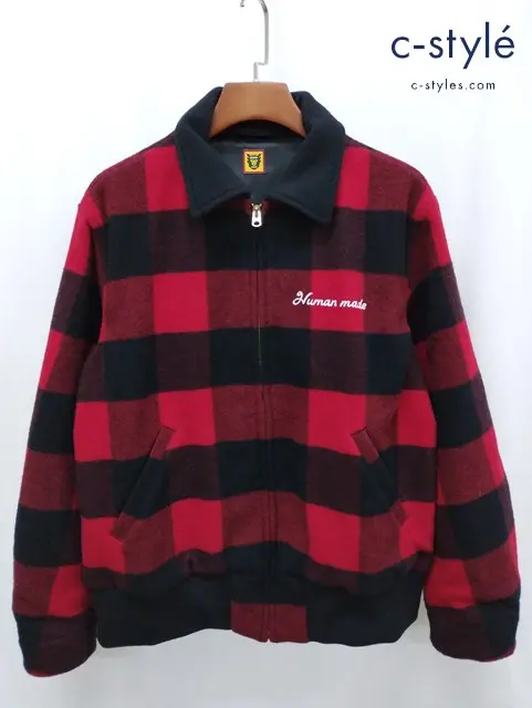 HUMAN MADE ヒューマンメイド ジャケット L レッド ZIP-UP LUMBER JACKET 日本製 刺繍