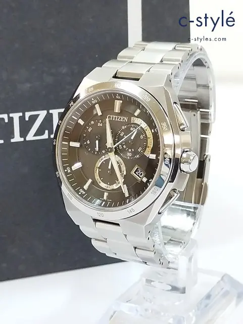 CITIZEN シチズン 腕時計 シルバー×ブラック アテッサ AT3010-55E クロノグラフ