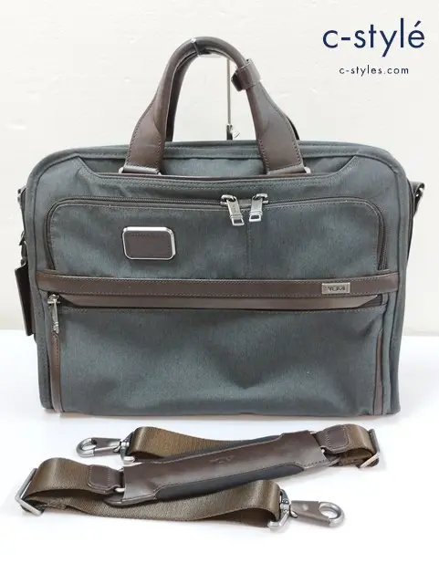 TUMI トゥミ ブリーフケース グレー×ブラウン 3WAY ビジネスバッグ Slim Three Way Brief Alpha 2603182AT3