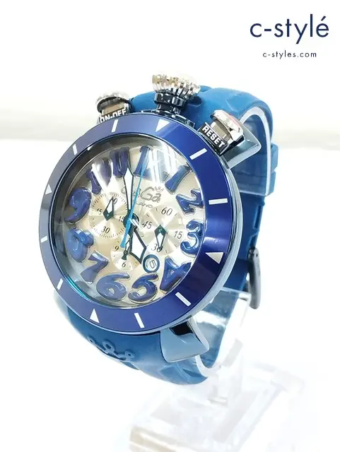 GaGa MILANO ガガミラノ 腕時計 ブルー×シルバー MM48 N.C1059 クォーツ