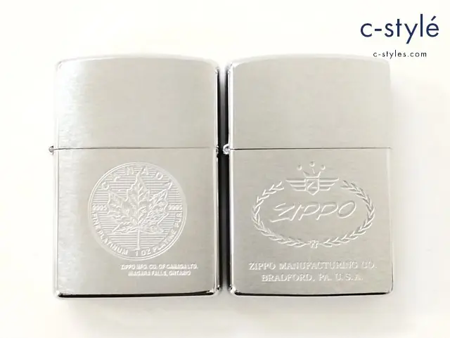 ZIPPO ジッポー オイルライター CANADA カナダ マーク ’95 ロゴ ’95 シルバー 計2点