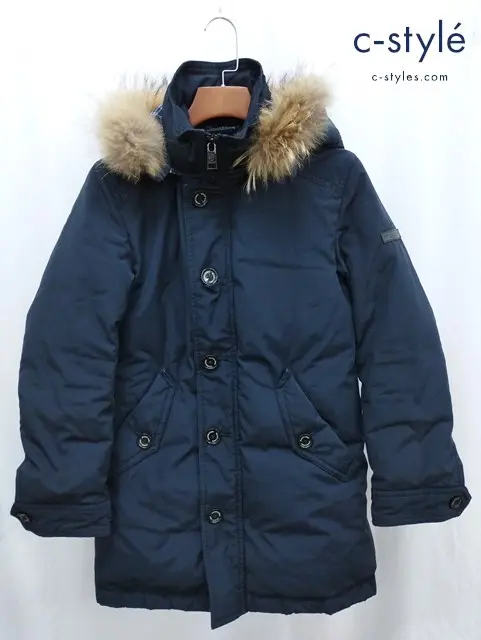 BLACK LABEL CRESTBRIDGE ダウンジャケットM ネイビー 裏地チェック 51F29-230-28