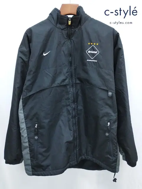 F.C.Real Bristol×NIKE エフシーレアルブリストル×ナイキ ナイロンジャケット L ブラック F0 MAS
