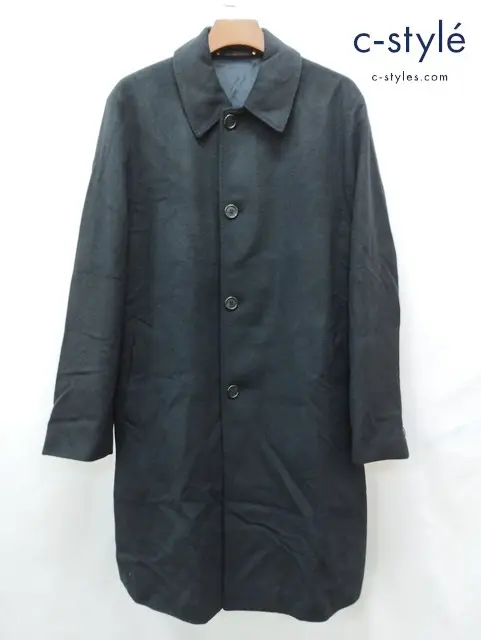 Paul Smith ポール・スミス ステンカラーコート XL ブラック ウール カシミヤ混 233111