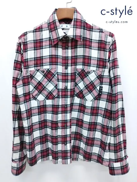 OFF-WHITE オフホワイト シャツ S マルチカラー チェック 長袖 綿100 LG-425 OMGA133R21FAB002
